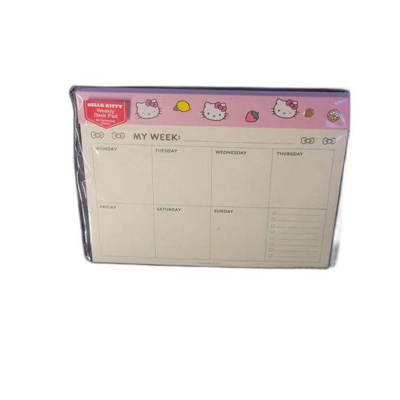 Hello Kitty Weekly Desk Pad and Planner 60 Perforated Sheets To-Do List Dateless - Picture 2 of 5
